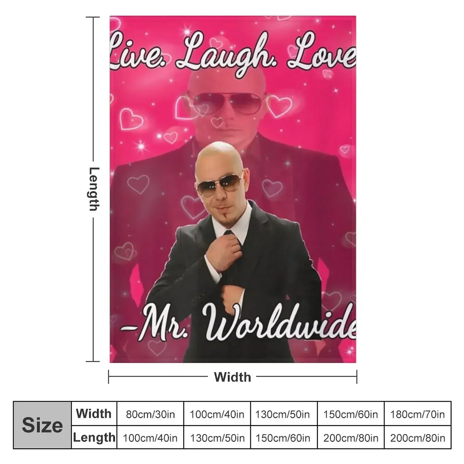 Mr Worldwide Pitbull Valentine Throw Blanket Giant Sofa Vintage Sleeping Bag Weighted Plaid on the sofa Blankets