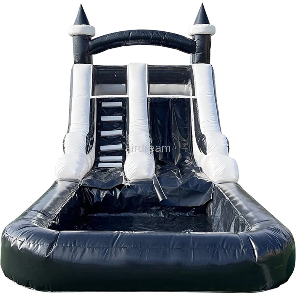 Children water park equipment Giant inflatable water slide bounce house with slide Combo inflatable slide water pool free ship