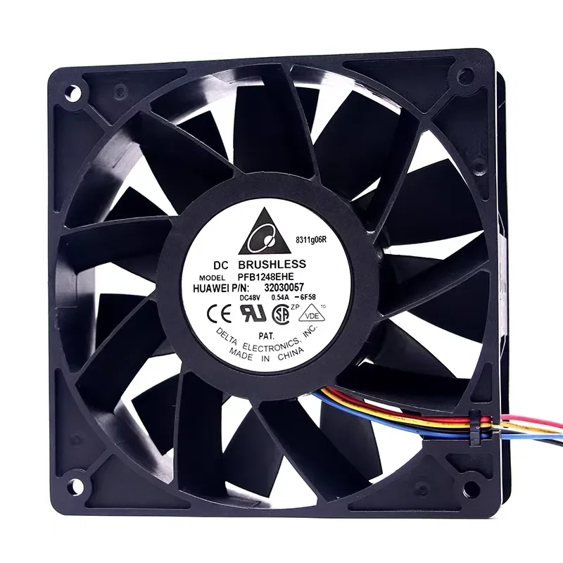 Original Delta 12038 48V 0.54A PFB1248EHE 12cm x 12cm Cooling Fan with 4 Wires for Electronics Enclosures