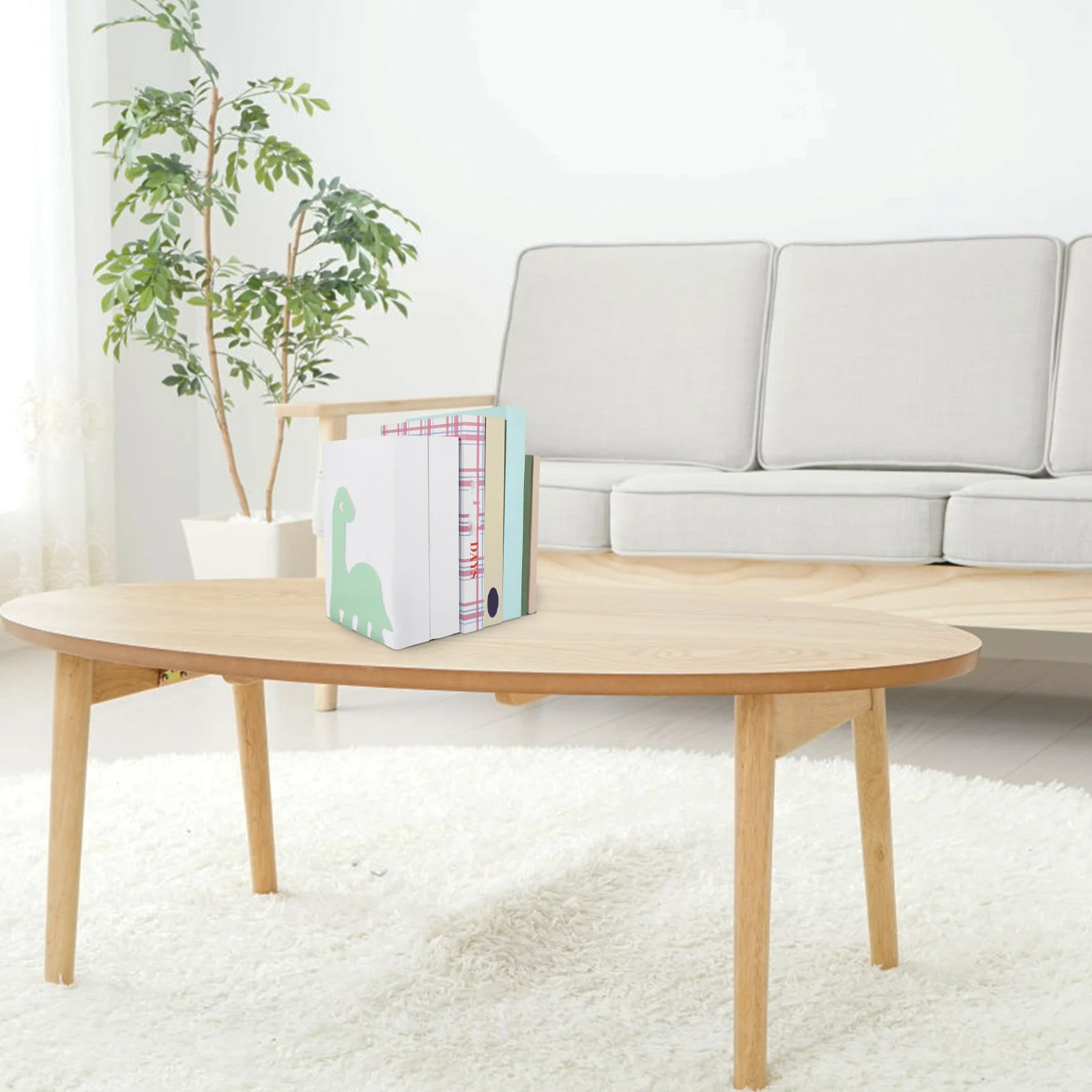 Dinosaur Book Ends Metal 6x5inch Holder Stand Decorative Bookend for Adjustable Desktop Storage Rack Animal