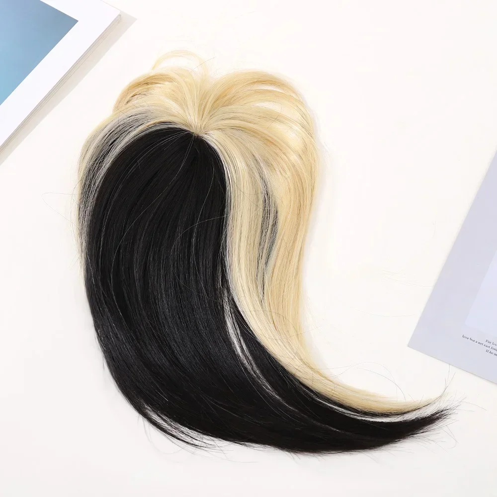 Mode Netz rote Perücke Luft Pony Front Fransen Pony unsichtbare nahtlose Haar teile für Frauen synthetischen Clip in Pony Verlängerungen