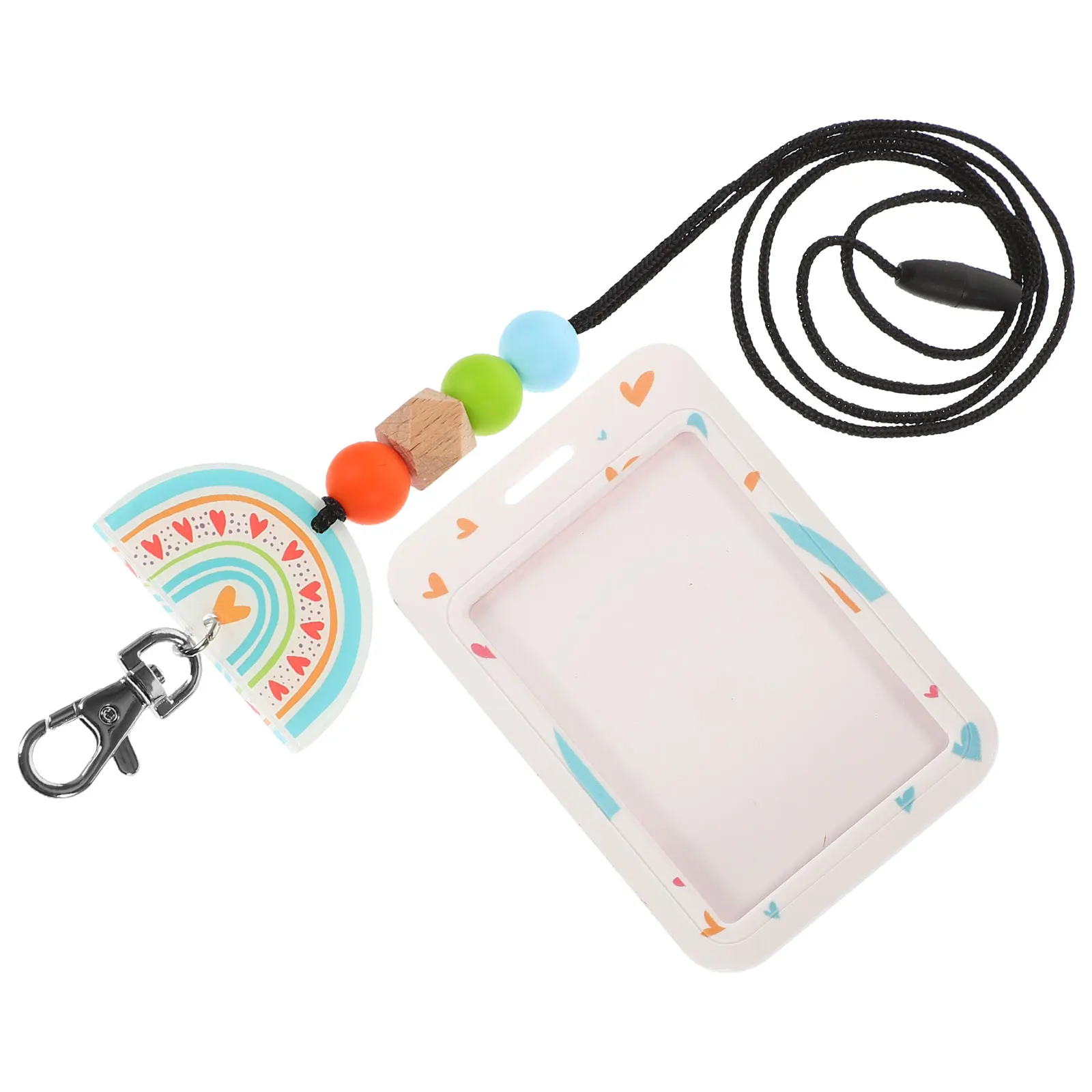

ID Card Holder Vertical Zinc Alloy Silicone Badge Cover Clear Window Nurse Lanyard Protector Compact Lightweight Storage