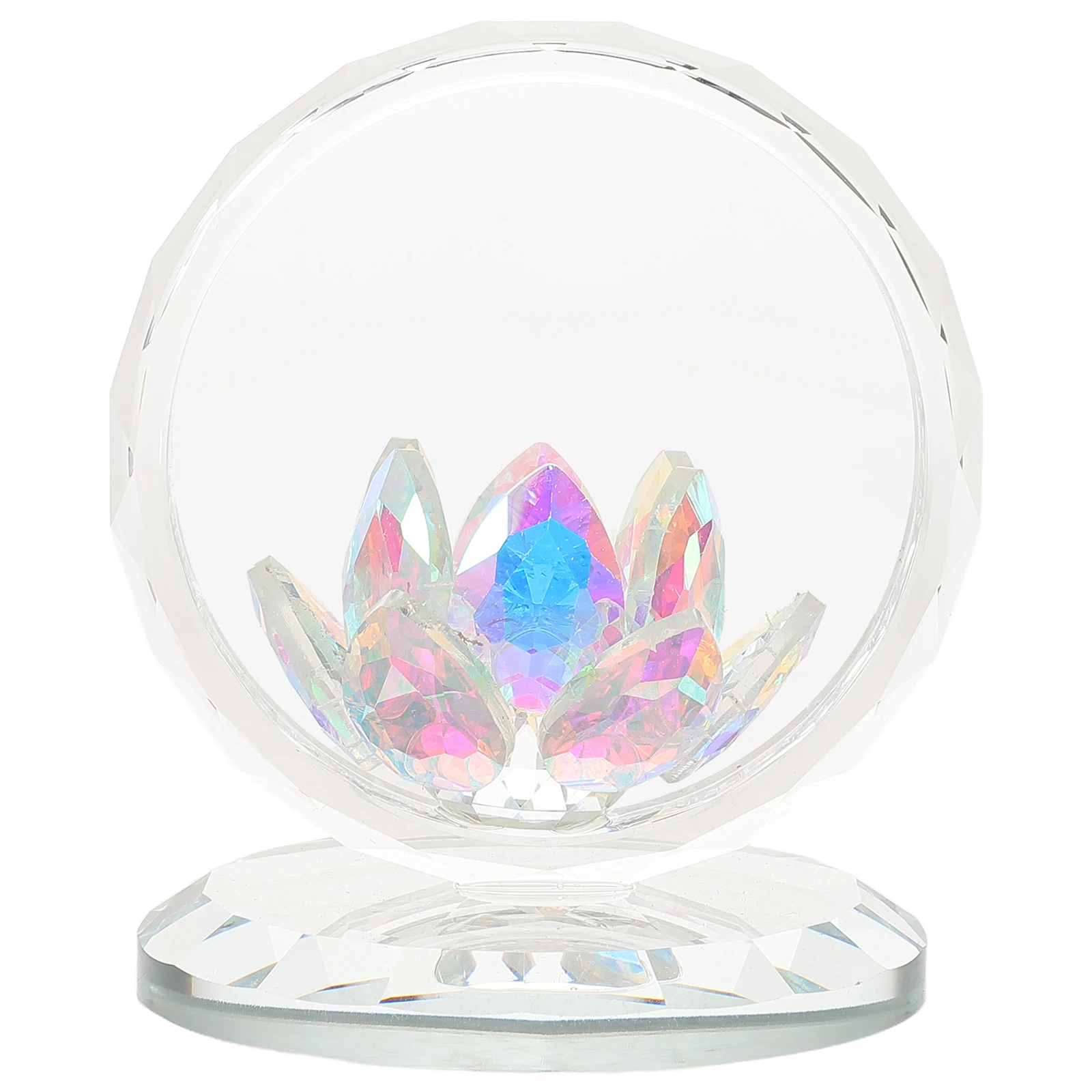 

Lotus Crystal Ornament Basket Glass Art Ornaments Figurine Flower Decor Figurines Reflection