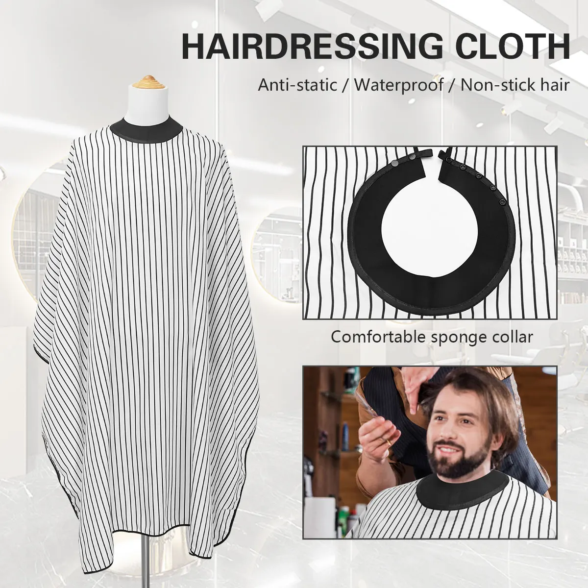 Haircut Sponge Collar Hairdresser Barber Professional Cloth Hairdressing Pattern Apron Cape Antistatic Hair Cutting Gown Salon