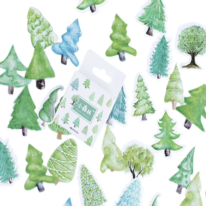 46pcs/box Kawaii Little Forest Post Office Mini Paper Sticker Decoration Diy Ablum Diary Scrapbooking Label Sticker Stationery