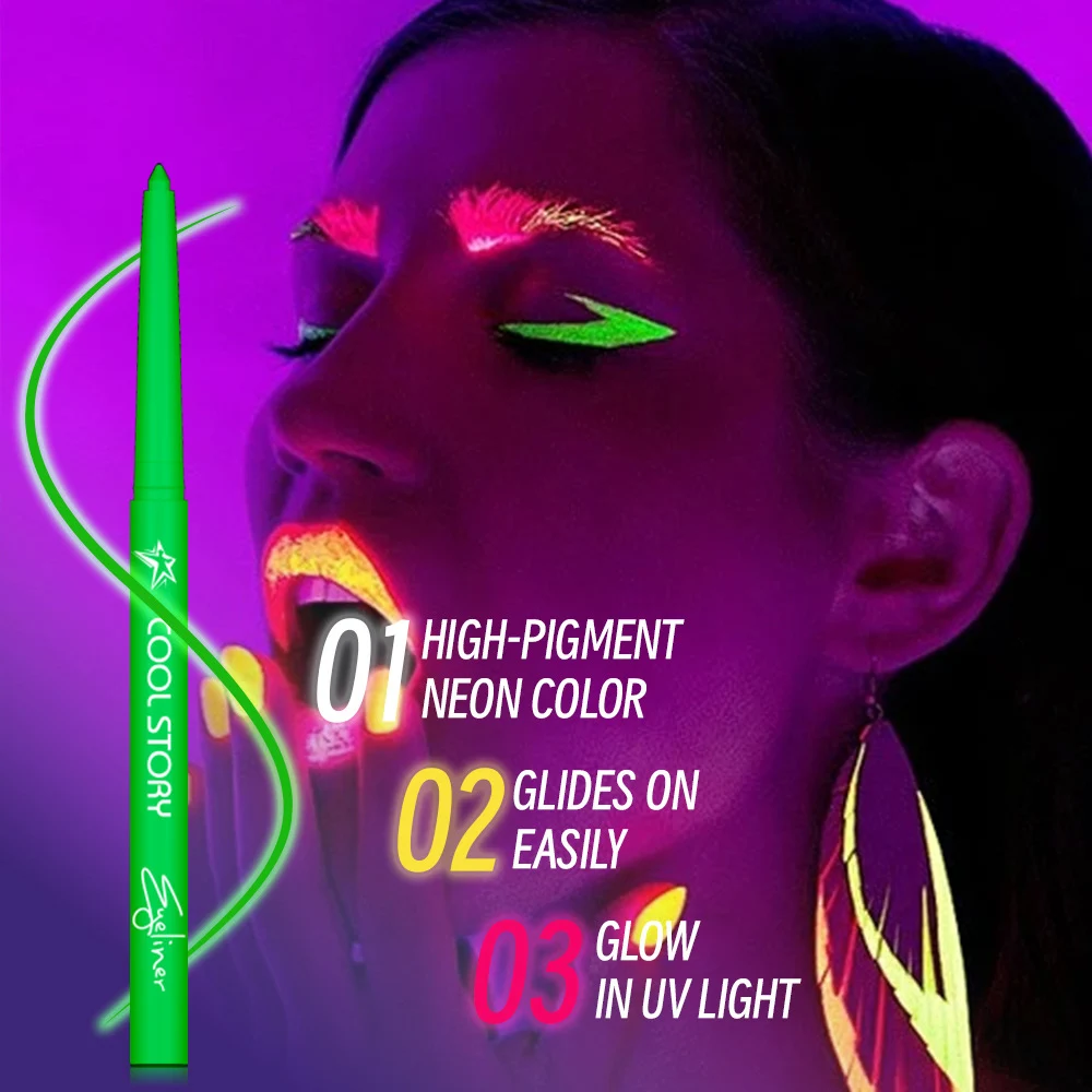 Matita gel per eyeliner monocolore, matita per sopracciglia color crema fluorescente, matita per ombretti, matita colorata per il corpo