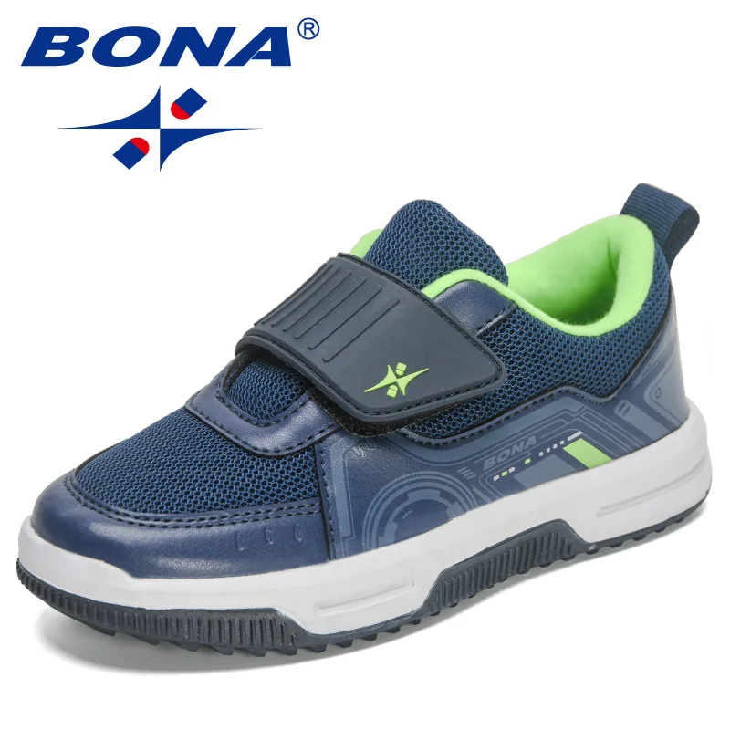 BONA 2023 New Designers Running Shoes Fashion Classic Sneakers Children School Sport Footwear Comfy Kids Breathable