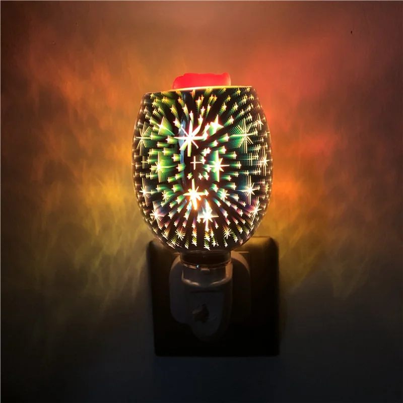 The New Electric Wax Melt Burner 3D Aromatherapy Lamp Night Light Wall-Mounted Plug in Diffuser Decoration UK Plug