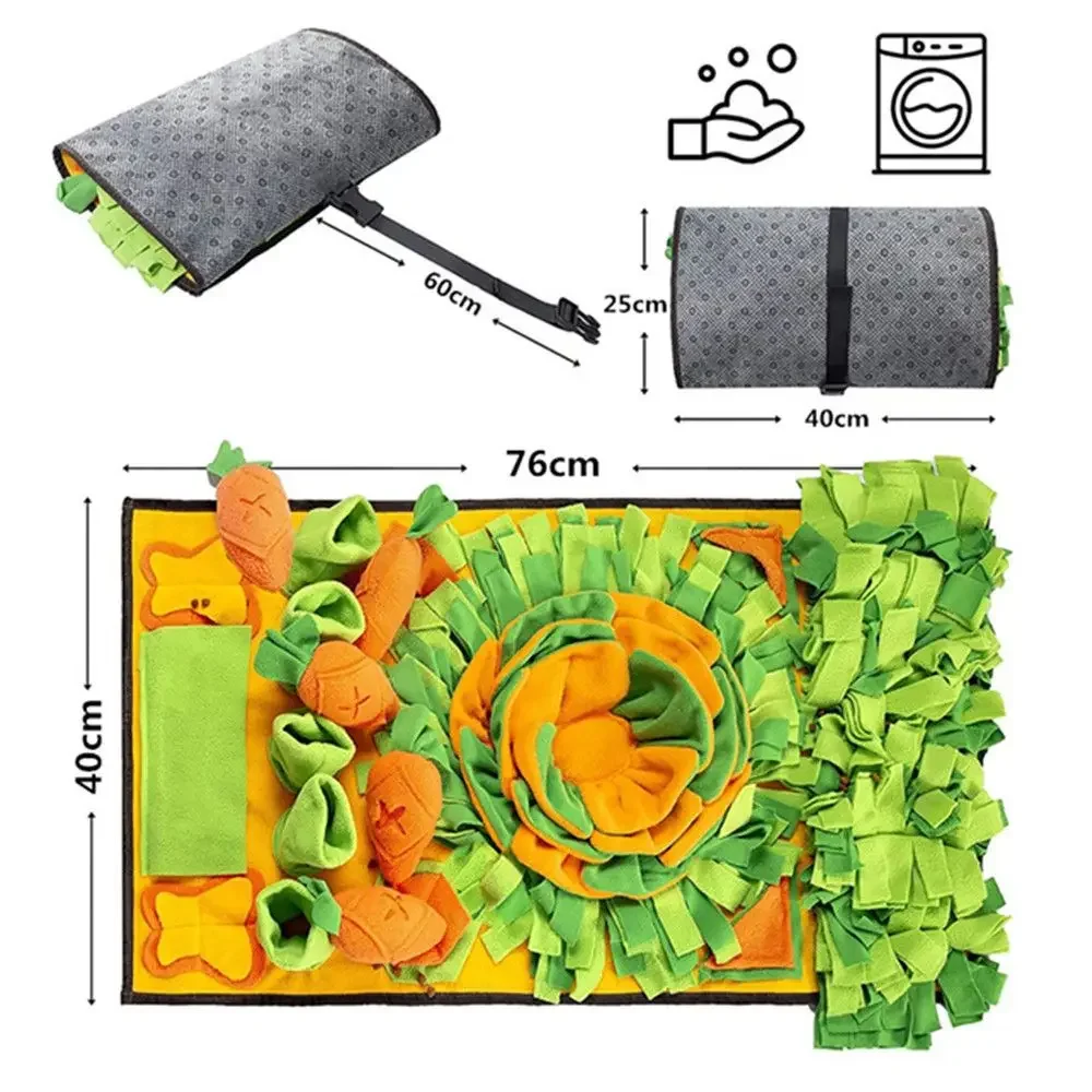 New Pet Snuffle Mat for Dogs & Cats Indoor Scent Training, Slow Feeding, Mental Stimulation,Hide & Seek Treat Puzzle GameMat