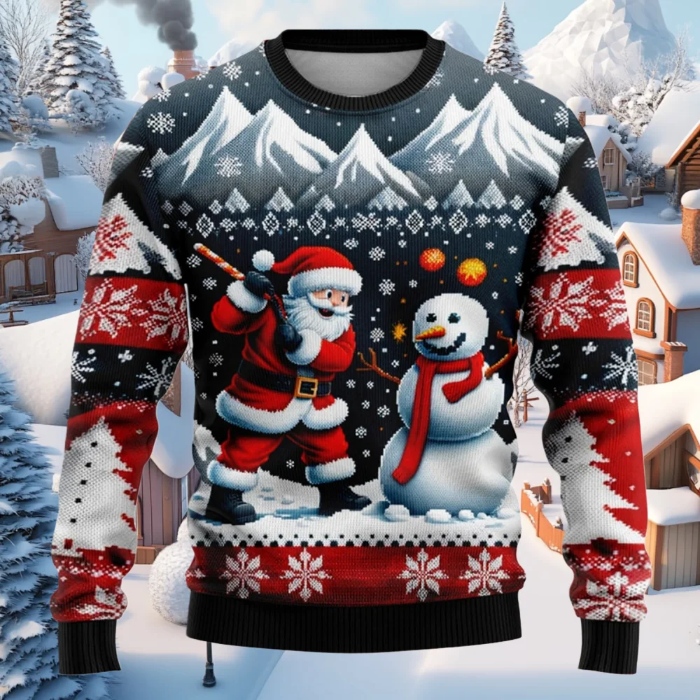 عيد الميلاد الرجال النساء البلوز 3D طباعة ثلج سانتا مطبوعة القبيح عيد الميلاد سترة للجنسين البلوز عطلة حزب قمم الموضة