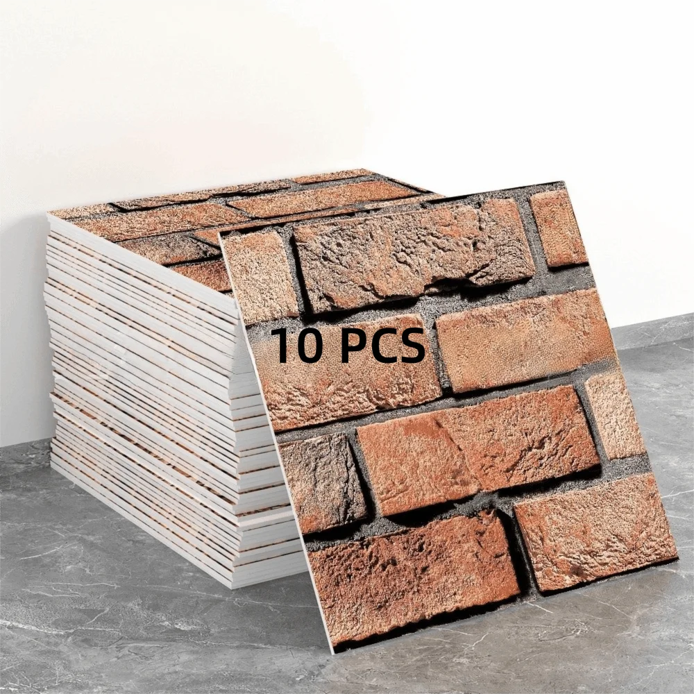 

10pcs Imitation Marble 3D Foam Wall Sticker Self Adhesive Waterproof 3D Wall Tile Heat Resistant Peel and Stick