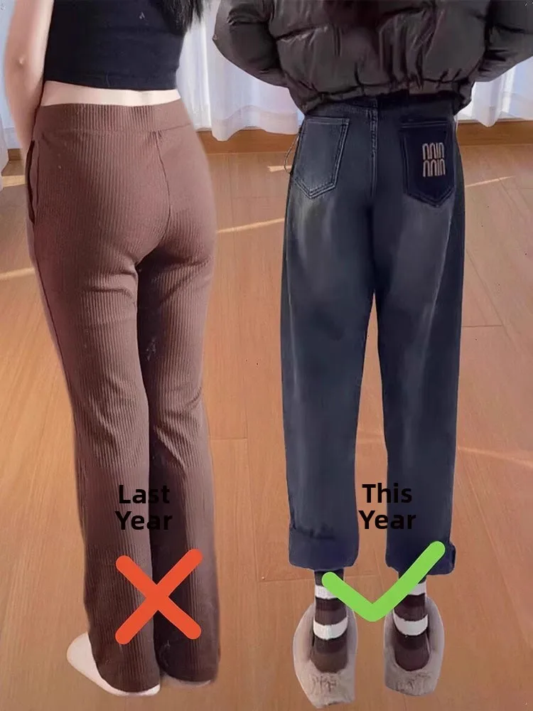 

High Waist Loose Women's Jeans Harlan Sle for Pear aped Body Large Size Dad Pants Spring Autumn New Arrival Deep Light Co...