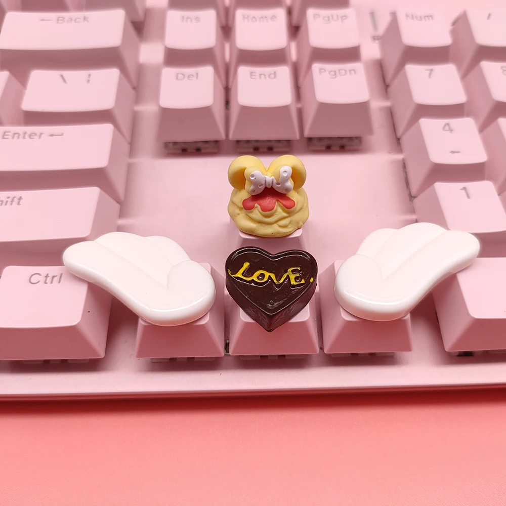 Beautiful Girl Angel Wings Personalized Cute Translucent Kawaii Keycaps for Mechanical Keyboard PBT Color Anime Custom Key Cap