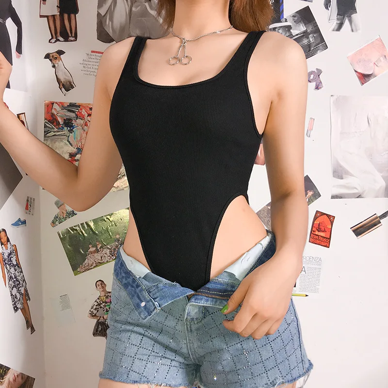 Summer Solid Sexy Bodycon Women body femminile Slim Casual body Chic Lady Club Short Playsuits Femme Black Beach Clothes