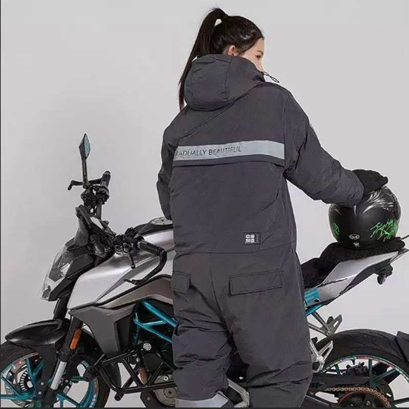 Motorcycle Riding Windproof Clothing Cold Clothing Winter Warm  Integrated Quick Dressing Ski Fishing Suit Motorcycle Equipment
