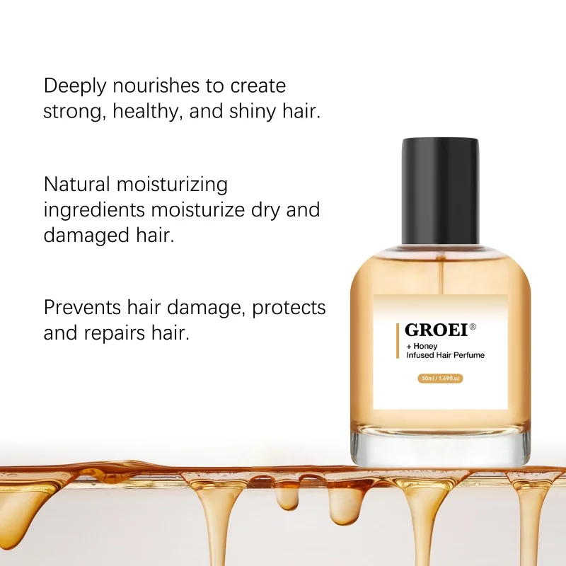 بخاخ عطر GROEI Honey Hair - عطر يدوم طويلاً مع عسل طبيعي وزيت الأركان، يضيف اللمعان ويقلل التجعد، زجاجة 50 مل. #5