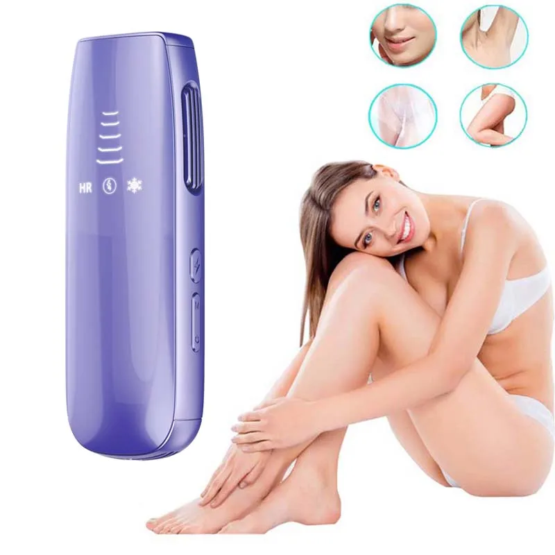 

New Portable Quartz Laser Hair Removal Machine for Home Use English Operated Ice Cooling Epilator Body Skin Rejuvenation