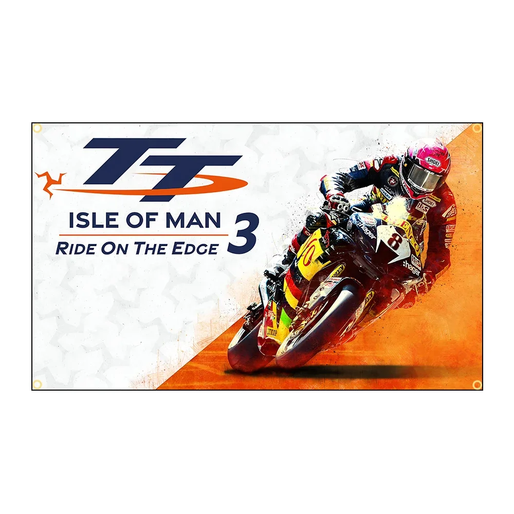 Isle Of Man TT Flag Polyester Digital Printing Racing Banner for Garage Wall Art Out Door Decoration