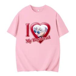 T-shirt imprimé I Love My Boyfriend pour hommes et femmes, T-shirt Gojo Satoru, T-shirt Anime, Streetwear d'été, Cool, Mignon