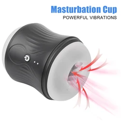 With Vibrators Male Masturbator Artificial Vaginal For Men 18 Penis Enlarger Pump Cock Exerciser Realistic Pussy Sex Toys Adults