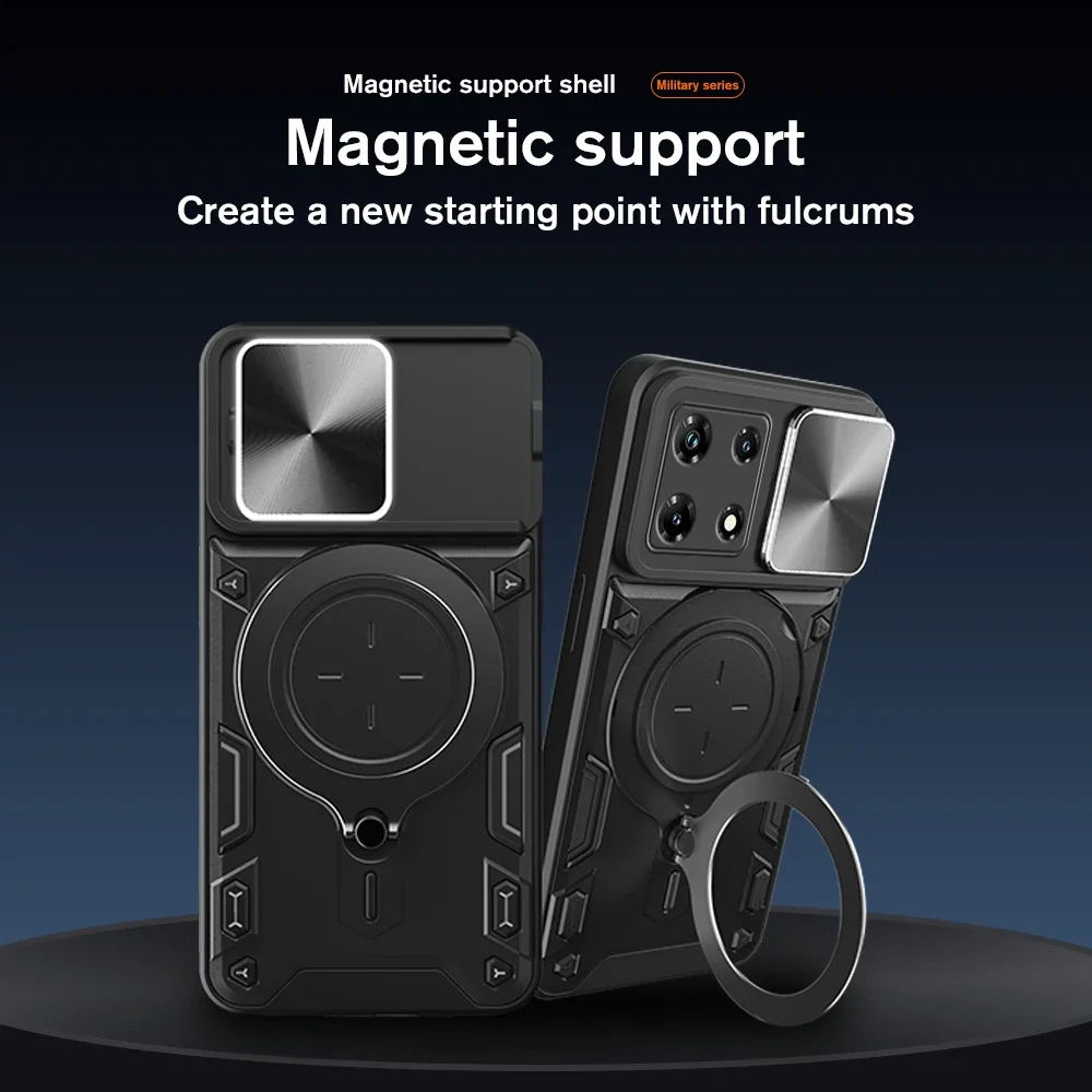 For Infinix Note 30 Pro 4G Case Magnetic Holder Ring Protect Fundas For Infini Note30 5G Slide Lens Shockproof Armor Case