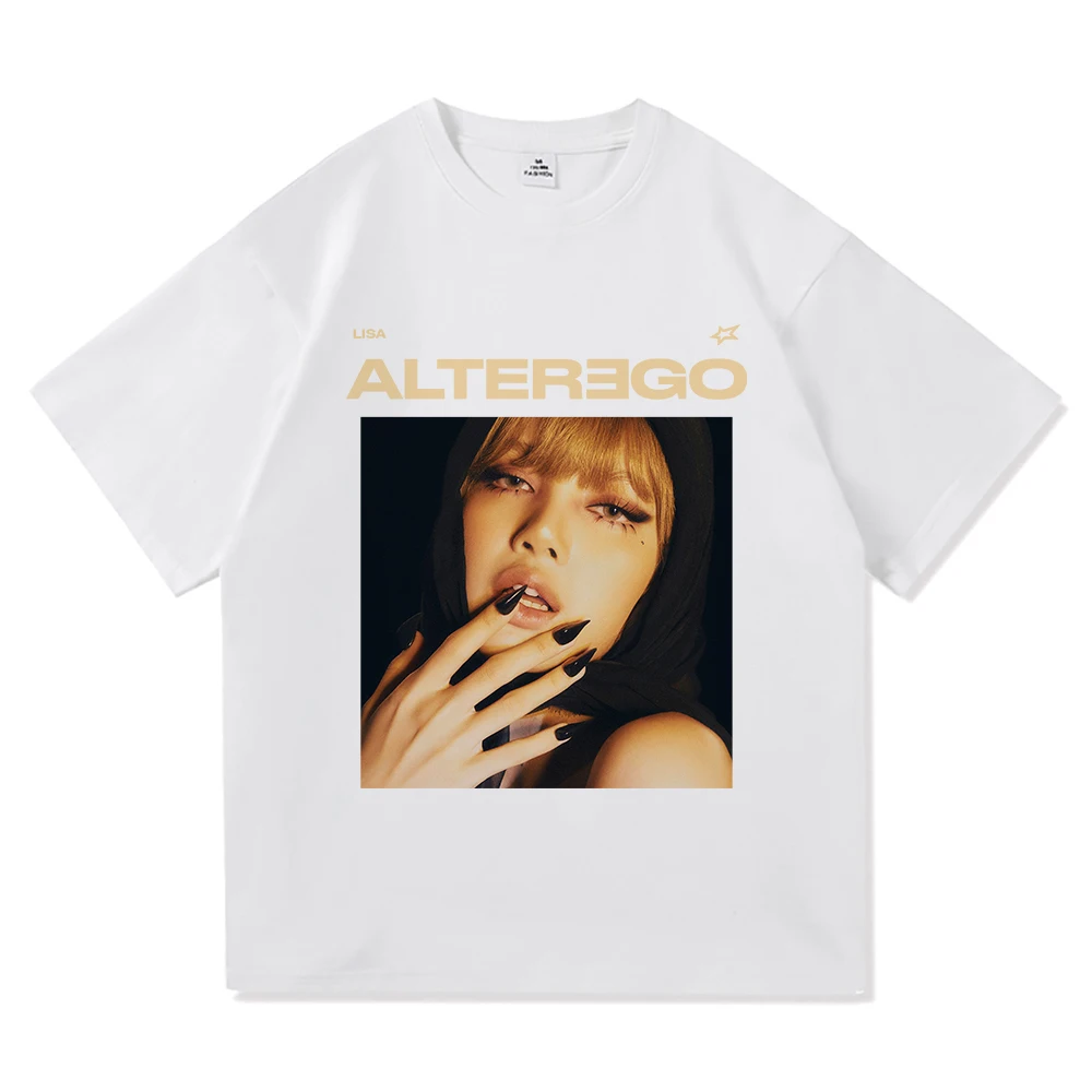 Lisa Alter Ego New Album T Shirt Fashion Men/Women Aesthetic Retro Graphic T-Shirt High Quality Vintage Sand Cotton Tees Shirts