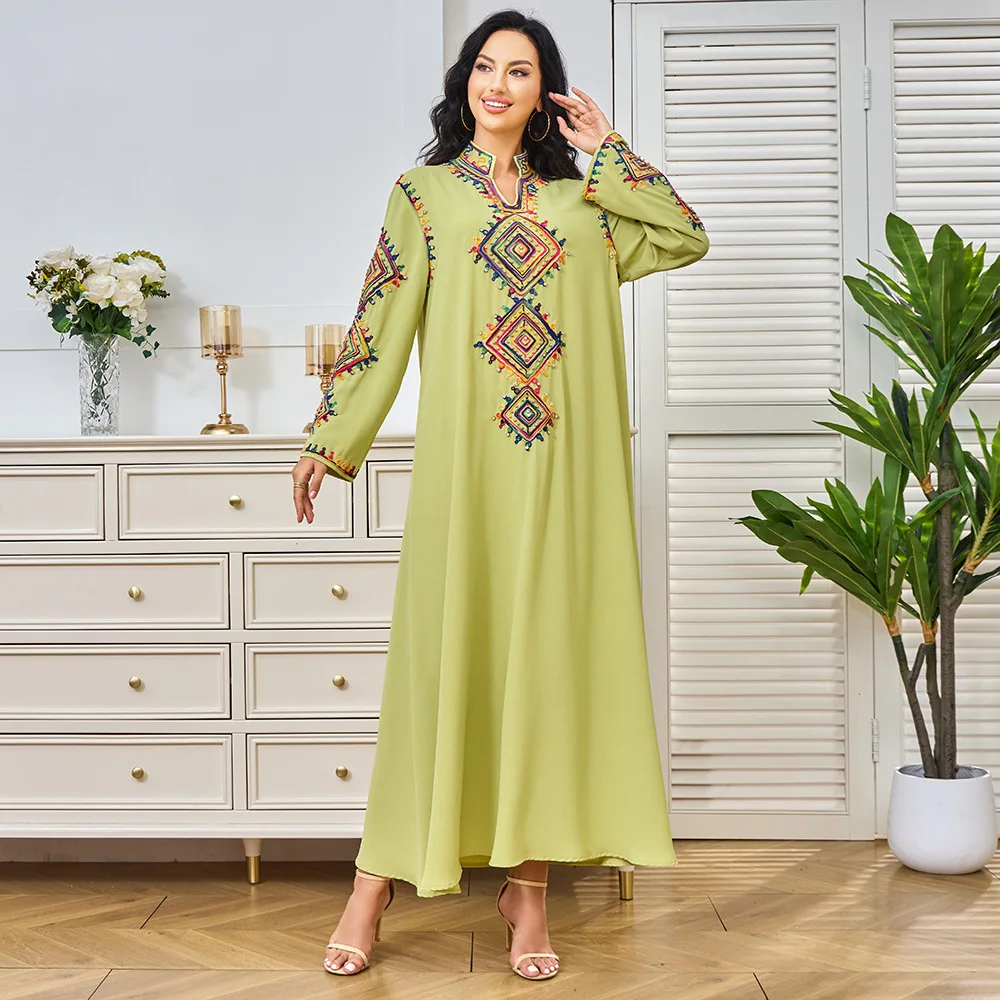 Robe Women's Clothing Muslim Robe Women's Long Dress Embroidered New Style Temperament Dress Evening Dress