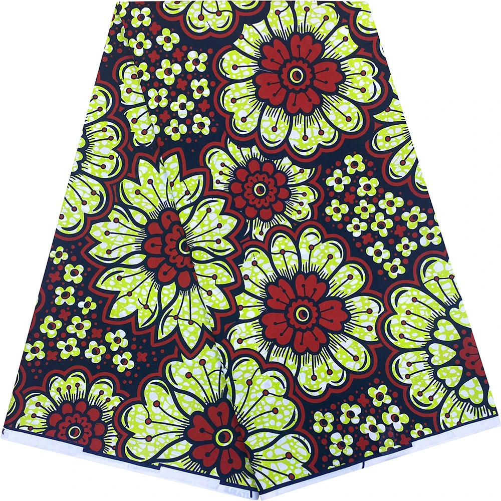 

Vibrant African Ethnic Style Ankara Wax Print Fabric 6 Yard Women's Clothing Fabric for Sale