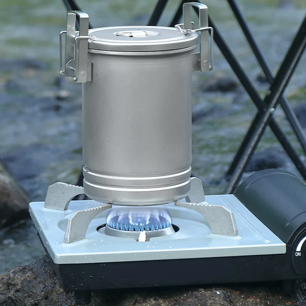 

For Outdoor Cooking Stainless Steel Pot Portable Cooking Pot Outdoor Meal Preparation Foldable Handle Cooking Pot Cooking Pot