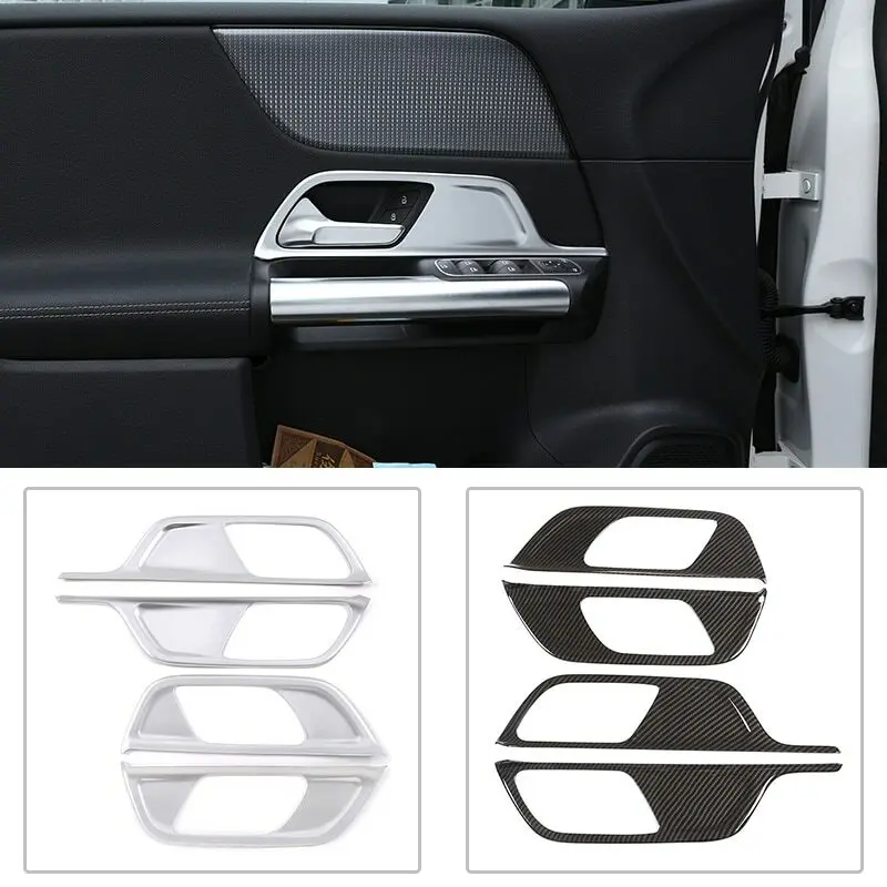 

For Mercedes Benz B GLA GLB Class W247 H247 X247 Car Part Carbon Fiber Refit Inner Door Handle Panel Frame Trim Anti Scratch