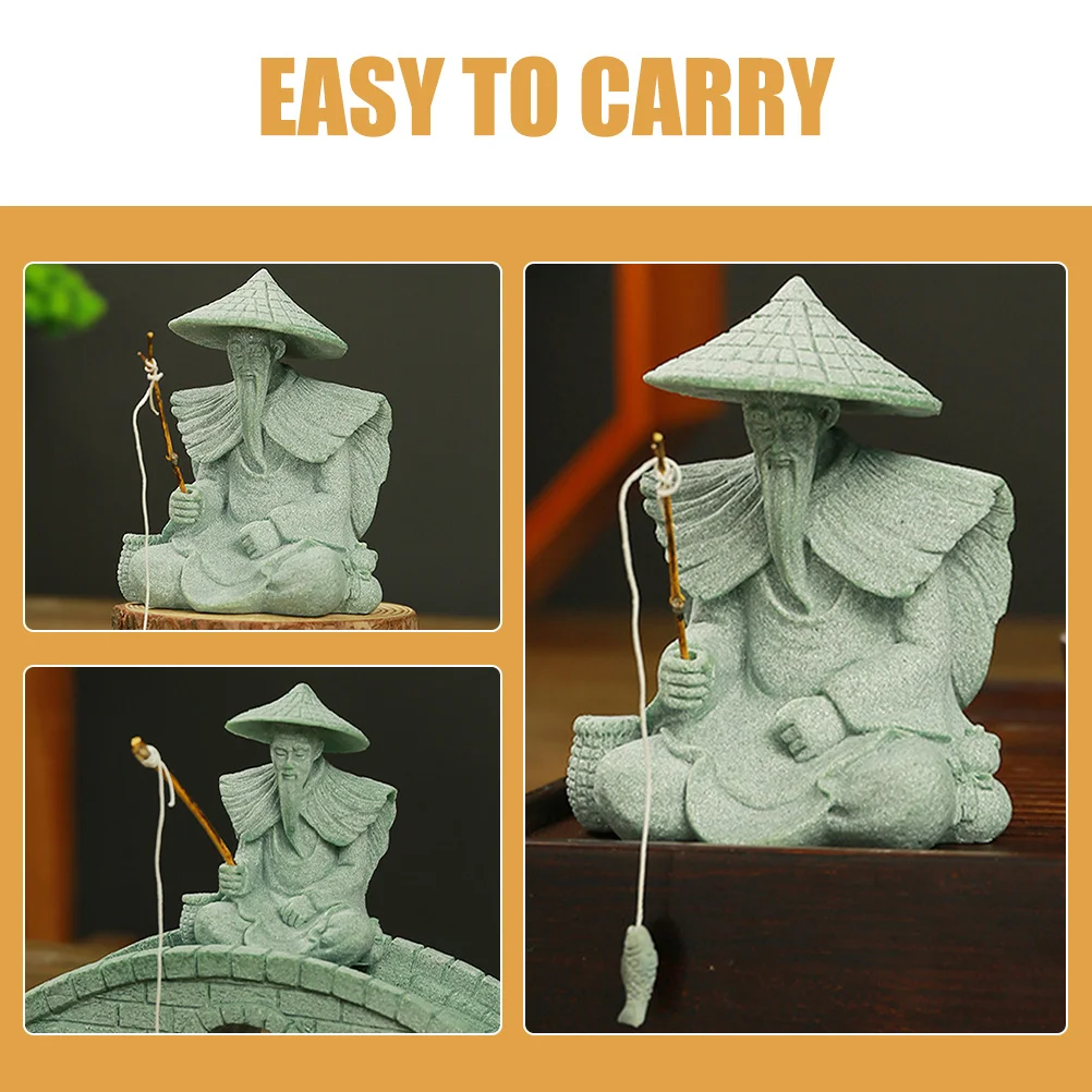 

1pcs Mini Sandstone For Aquarium Tank Garden Fish Tank Stone Ornament Desktop Home Office Micro Landscape Decor Small Fisherman