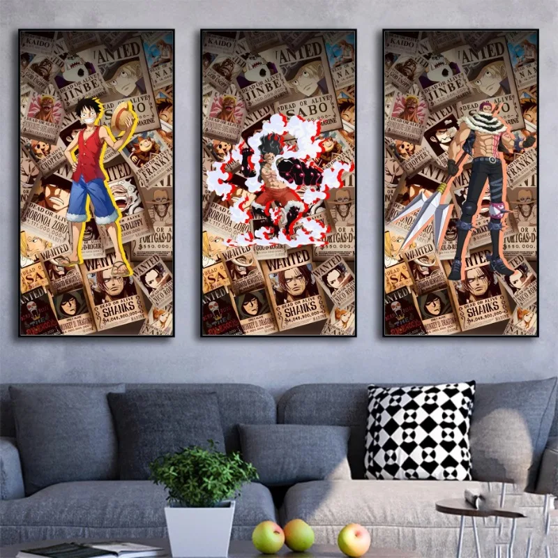 Классическое аниме One Piece 2:1 Wanted Notice, украшение на стену, картина для спальни, украшение для киберспорта, подарок на день рождения