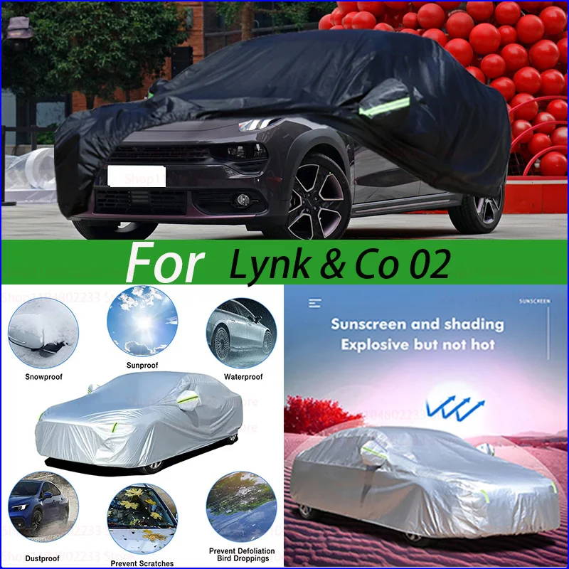

Outdoor Protection Full Car Covers Snow Cover Sunshade Waterproof Dustproof Exterior Black Car Cover For Lynk & Co 02