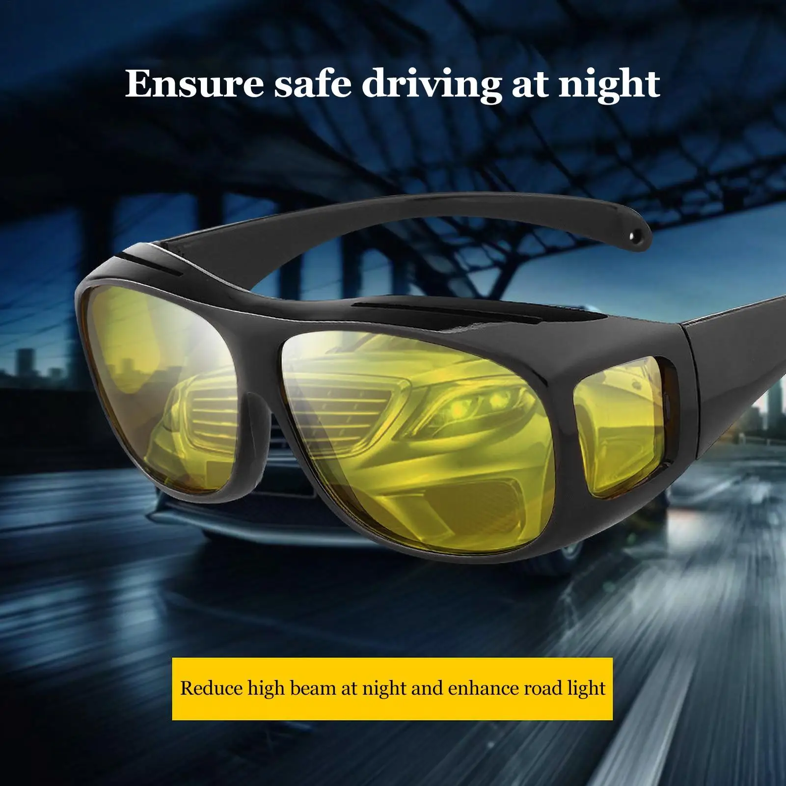 Driving Glasses Day Night Driving Glasses Polarized Yellow Night Vision AntiGlare Fit Over Prescription Glasses For Driving Ride