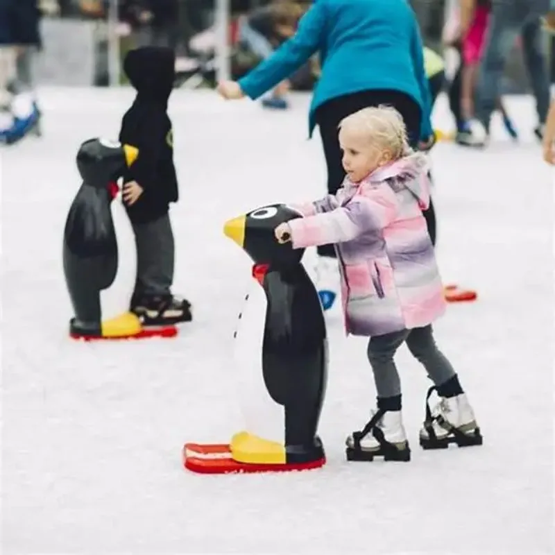 QIQU Beginner Training Aid | Blow Molded HDPE | Rink Safety Equipment Universal Penguin Ice Skate Pusher