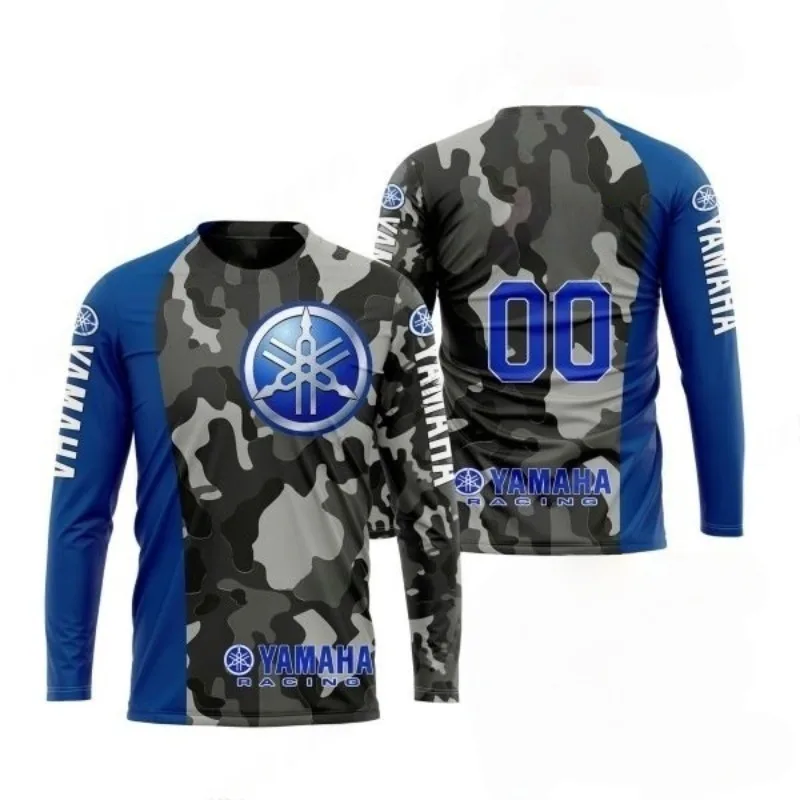 

Summer Fashion Trend of 2026 Yamaha Camouflage Long Sleeved T-shirt for Men Women Comfortable Motorcycle Riding Sportswear
