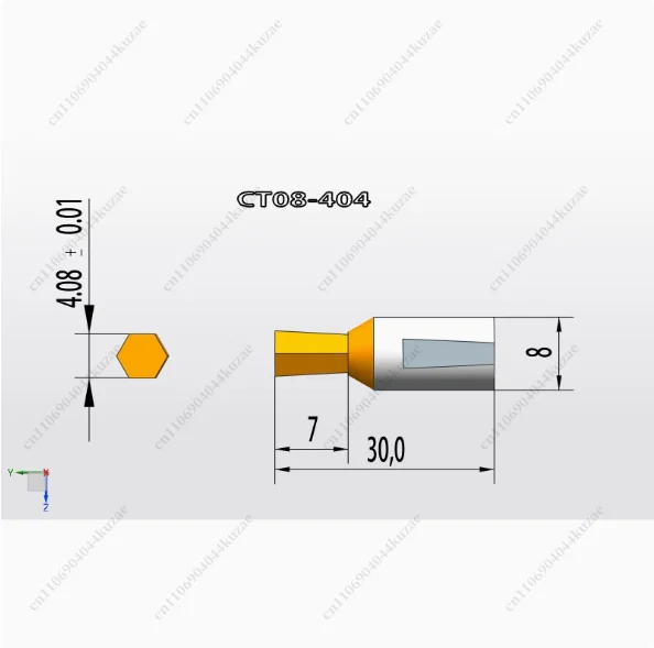 CT08 HSS-TiN Rotary Broach Cutter, 8mm Shank Inner Hexagon Punch Tool for Steel Parts Processing