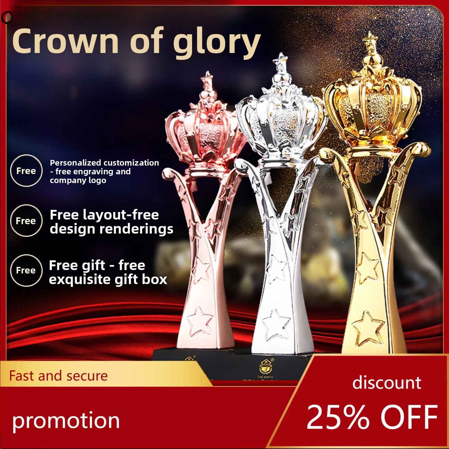 

H1 Creative Crystal Resin Trophy Customized for Annual Meeting Outstanding Employee Basketball Honor Gold, Silver, Bronze Medals