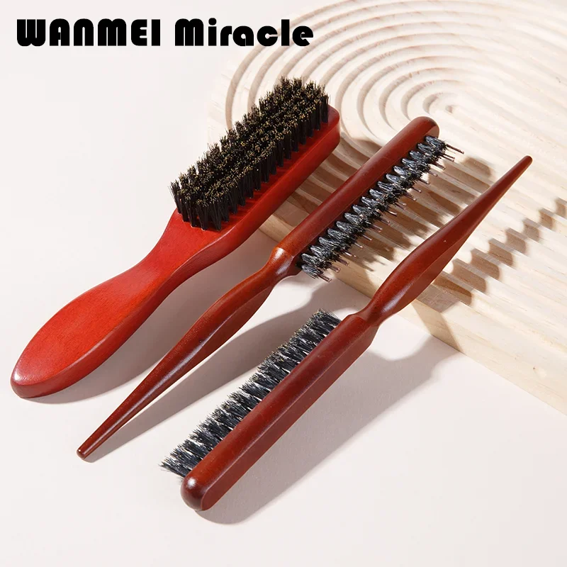 Mane Bristle Hair Brush Set with Fluffy Hair Brush Mouse Tail Hair Teasing Hairbrush Beard Shaving Brush Edge Hair Styling Tools