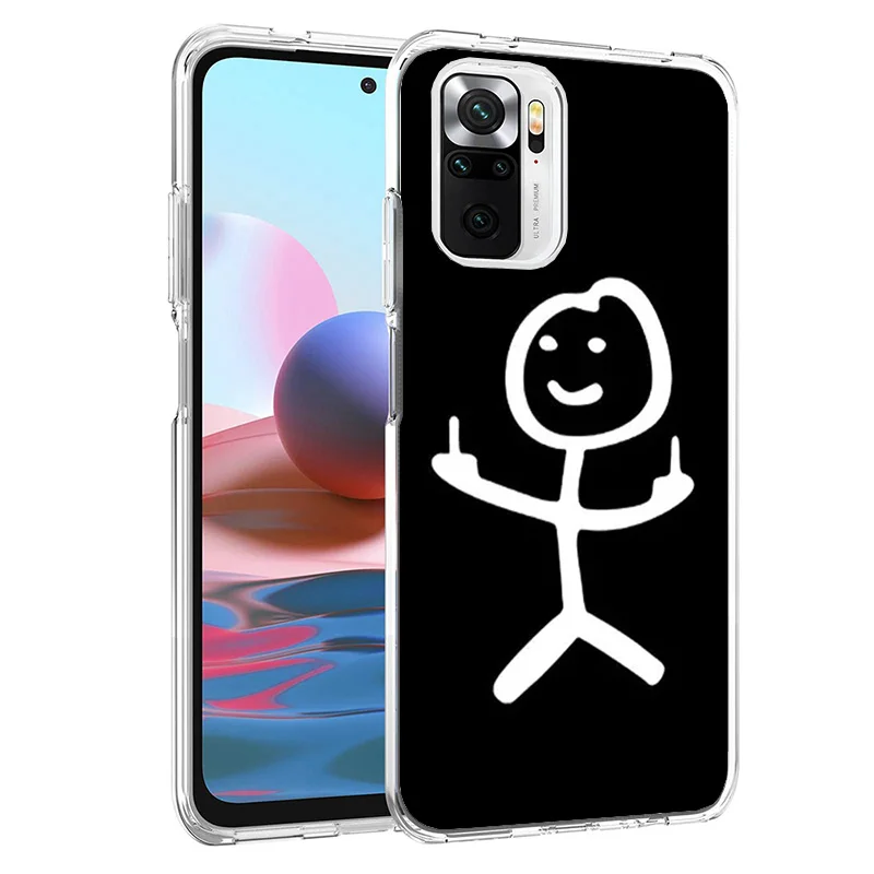 Cartoon Stickman Matchman Phnoe Case for Xiaomi Redmi 12 12C 10 10A 10C 10X 9 9A 9C 9T 8 8A 7 7A 6 6A S2 K20 Pro K40 Unique Cove