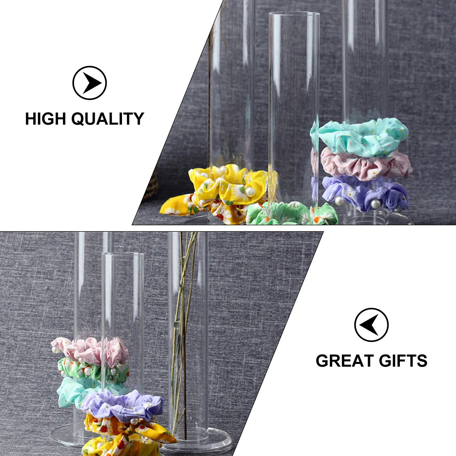 

1Pcs Transparent Acrylic Flower Vase Headband Display Stand Home Decor Acrylic Vase Flower Tube Headband Display Tube