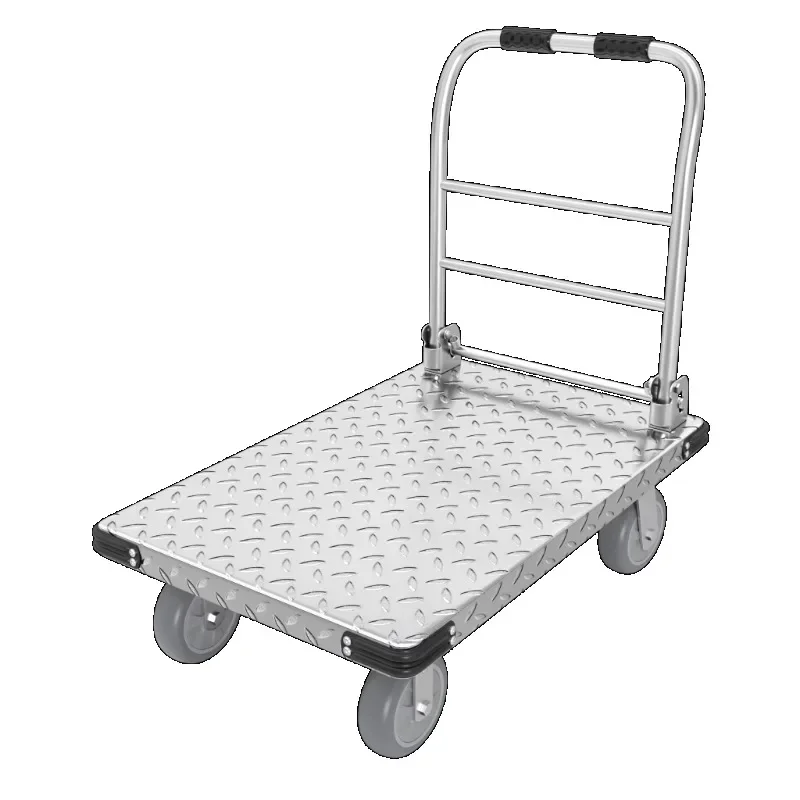 รถเข็นแบบมีพื้นเหล็กแผ่นรีดเย็น ขนาด 900 มม. * 600 มม. รับน้ำหนักได้ 450 กก. สำหรับงานหนัก