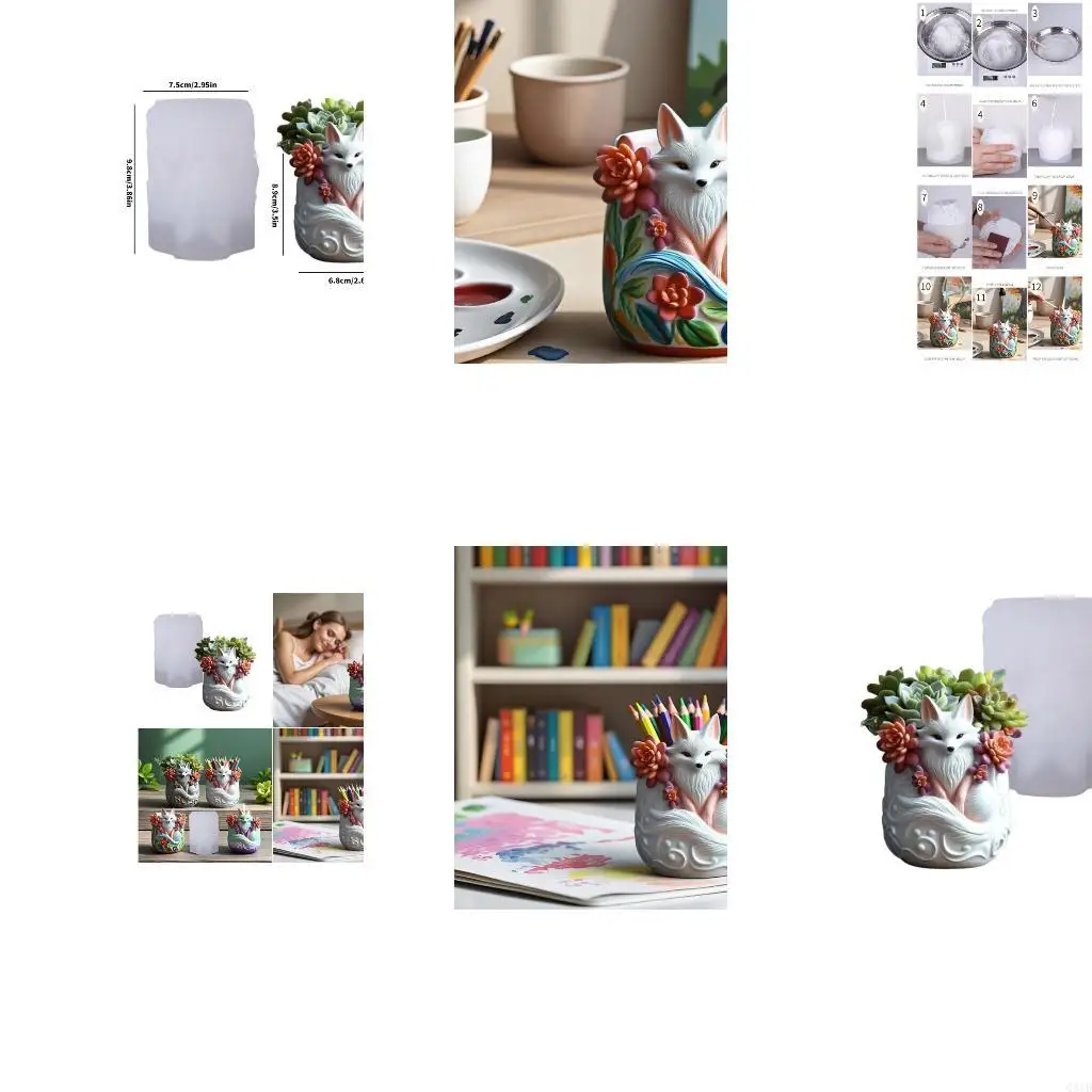 

Foxes Embossed Silicone Mold Silicone Texture Suitable for Resin Crafts Jewelry Holder and Planter