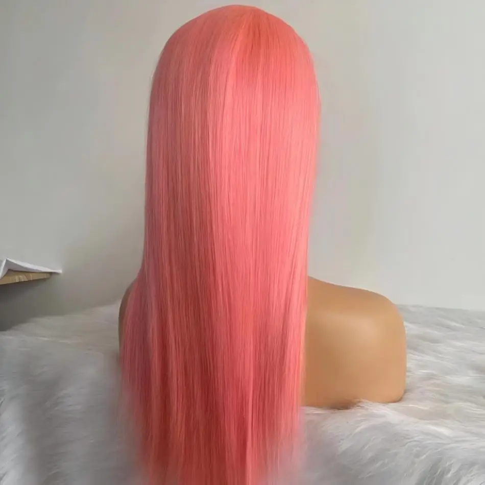 

pink wig 13x6 hd lace frontal wig straight human hair wigs 250 Density Transparent Lace Front wigs Colored Brazilian 30 40 INCH