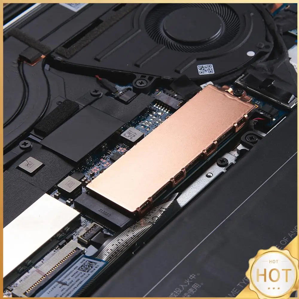 ทองแดง M.2 ฮีทซิงค์ Ultra-thin 0.8mm Solid State Hard Disk ฮีทซิงค์ 386.4 w/(m.k) พร้อมแผ่นซิลิโคนความร้อนสําหรับ M.2 NVMe 2280 SSD
