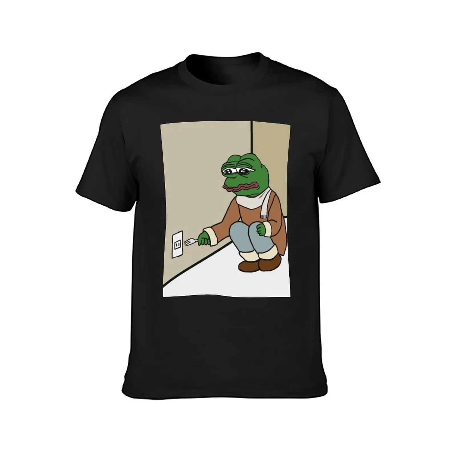 Pepe The Frog meme CYNICAL sarcastic sad and dramatic RARE PepeTheFrog with fork HD HIGH QUALITY T-Shirt