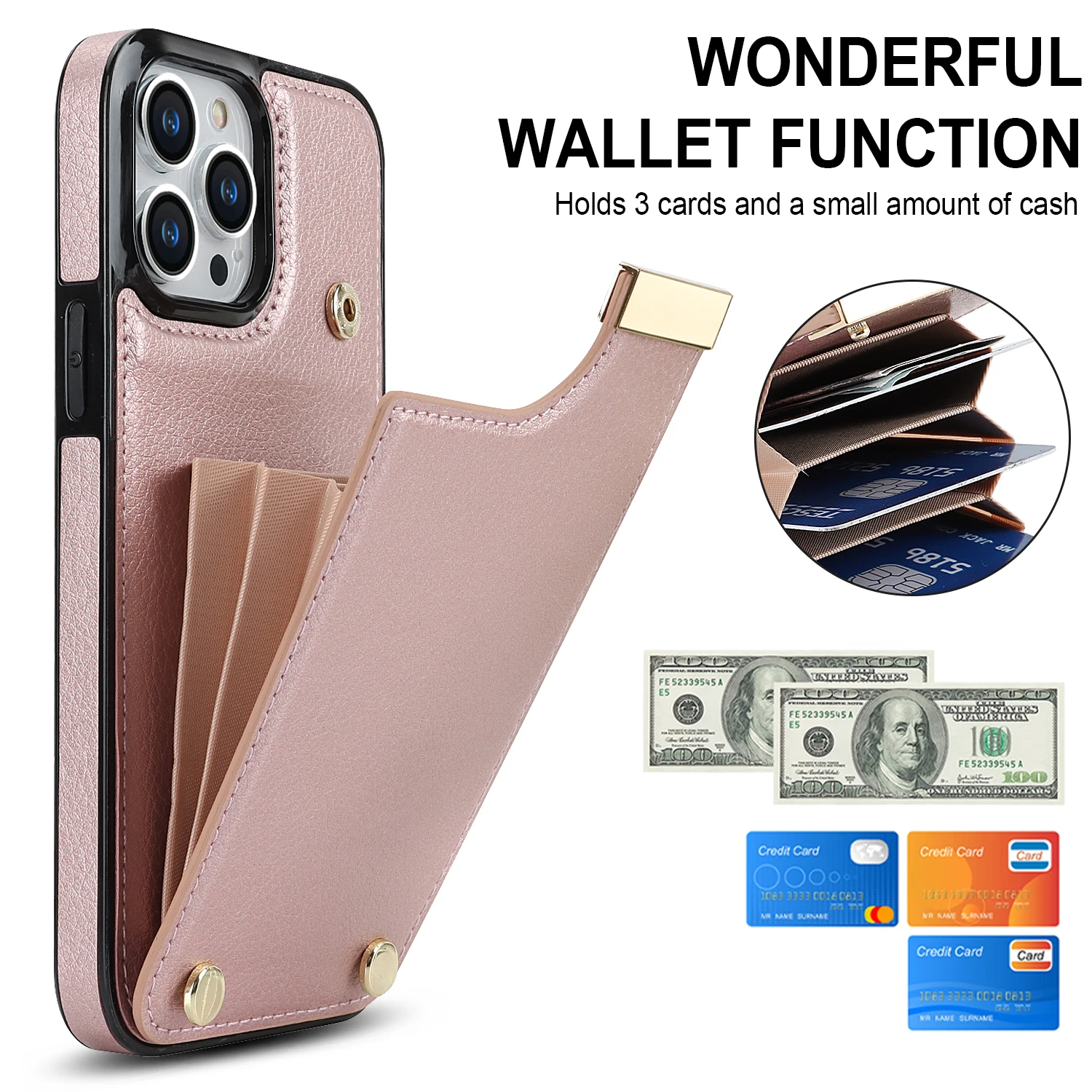 

Fashion Leather Wallet Phone Case For iPhone 15 14 Pro Max 13 12 11 XR XS X 8 Plus Organ Card Holder Anti-drop Shockproof Cover