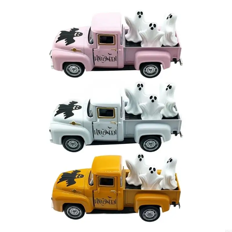 

R66A Ghostly Truck Collectible Detailed Miniature Ornament Halloween Holiday Decors