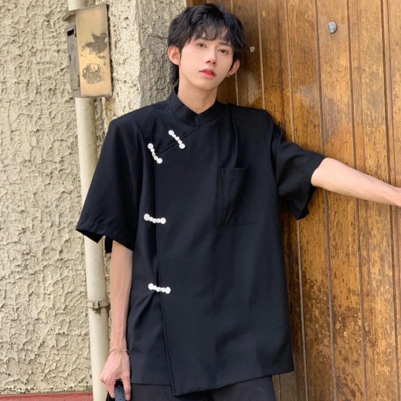 

Новые китайские мужские кроссовки irt National Sle Button Design ort Sve Youth (3) Loose Fit Summer Thiened с воротником-стойкой...