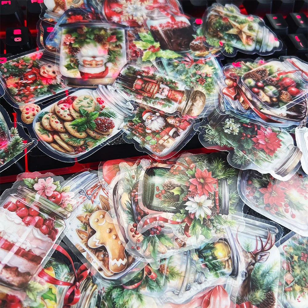 

10/30/50pcs Vintage Aesthetic Art Christmas Bottle Stickers Funny Creative Graffiti Decals DIY Luggage Guitar Phone Sticker Pack